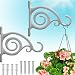 GrayBunny GB-6837 Fancy Curved Hook, Set of 2, White, Cast Iron Wall Hooks For Bird Feeders, Planters, Lanterns, Wind Chimes, As Wall Brackets and More!