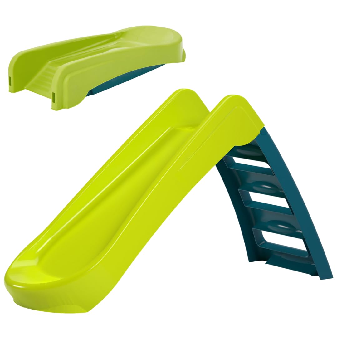 Fun N Fold - Tobogán infantil para niños – Interior y exterior – Tobogán plegable ligero verde – Almacenamiento rápido y fácil – Niños pequeños de 18 meses a 5 años