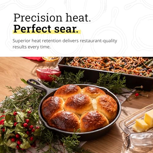 Image of Lodge Seasoned Cast Iron Skillet - PFAS-Free, Non-Toxic Cookware - Use with an Oven, Stove, Grill, or Campfire - Naturally Non-Stick & Oven Safe - 9 Inches