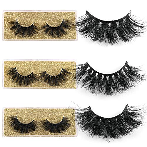 Winifred 25mm Mink Lashes, 3D Mink Eyelashes Long Dramatic Volume 25mm Lashes 3 Pairs