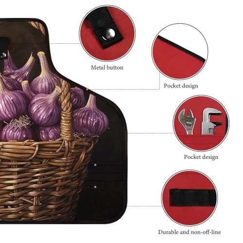 Delantal cruzado unisex con bolsillo RLDOBOFE miniatura 3