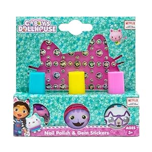 Gabby’s Dollhouse Children’s Nail Polish & Stickers Gift Set – Non-Toxic – Waterbase Polish – Peelable varnish – Children’s Gift