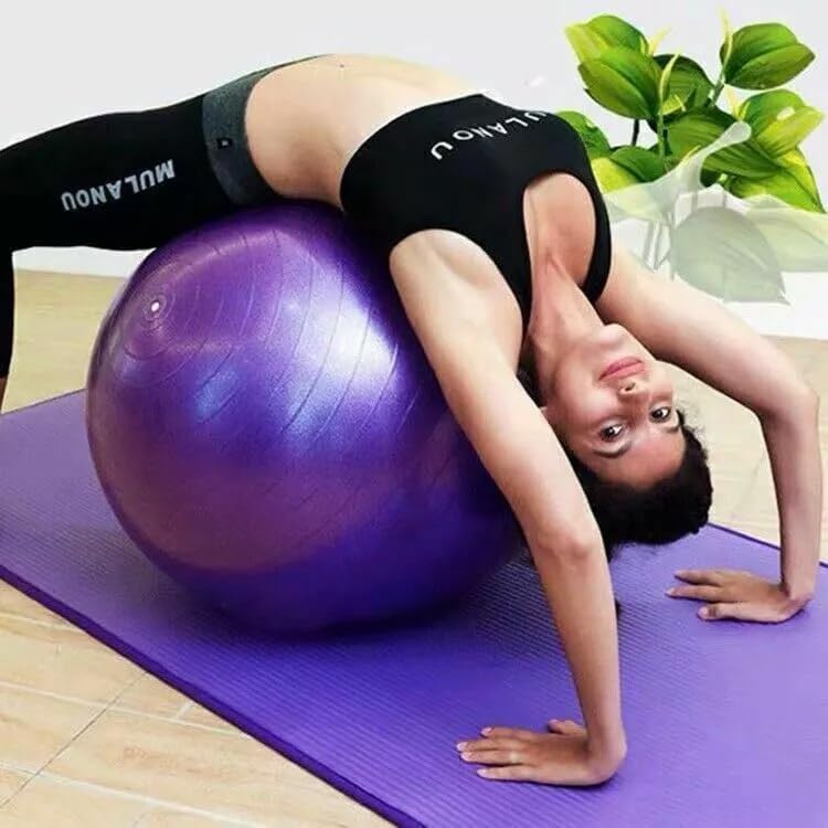 Exercise Ball 65 cm with Foot Pump, Anti Burst Gym Ball for Yoga, Fitness, Balance Training, Stability Workout, Pregnancy Birthing Ball for Women and Men-image-42