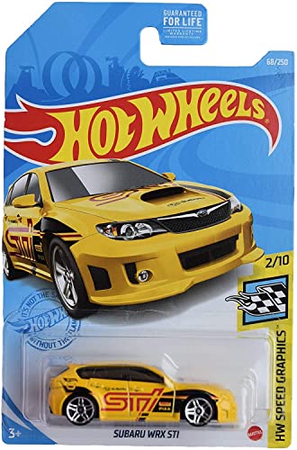 Hot Wheels Subaru WRX STI Yellow 1:64 miniatura 1