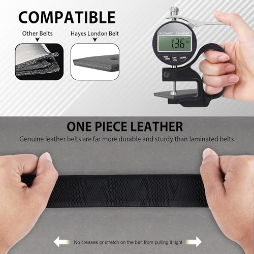 Image of HAYES LONDON Belts for Men Leather Original - Belt for Men Formal with Classic Design, Durable and Italian Reversible Men Belts for All Occasions