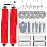 26 PCS Accessories Kit for Roborock Qrevo S/Qrevo Plus/Qrevo Pro/Qrevo MaxV Vacuum Replacement Parts, 2 Main Brushes 6 Dust Bags 6 Mop Cloths 6 Side Brushes 4 Filters 1 Cleaning Brush 1 Screwdriver