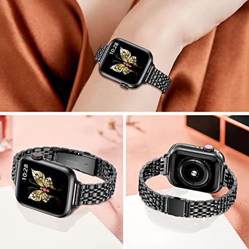 Image of MioHHR Slim Metal Band Compatible with Apple Watch Bands 42 /41 /40 /38mm