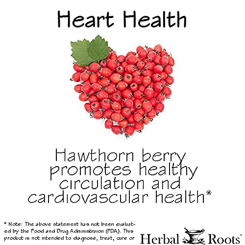 Herbal Roots Organic Hawthorn Berry Capsules | Extra Strength 1,200Mg Per Serving | Vegan | Made In The Usa #TOP2