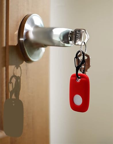 Miniatura 2 de Funda de silicona para Tile Pro 2022 funda de silicona suave con llavero para Tile Pro (2022) funda protectora para mujeres y hombres (rojo)