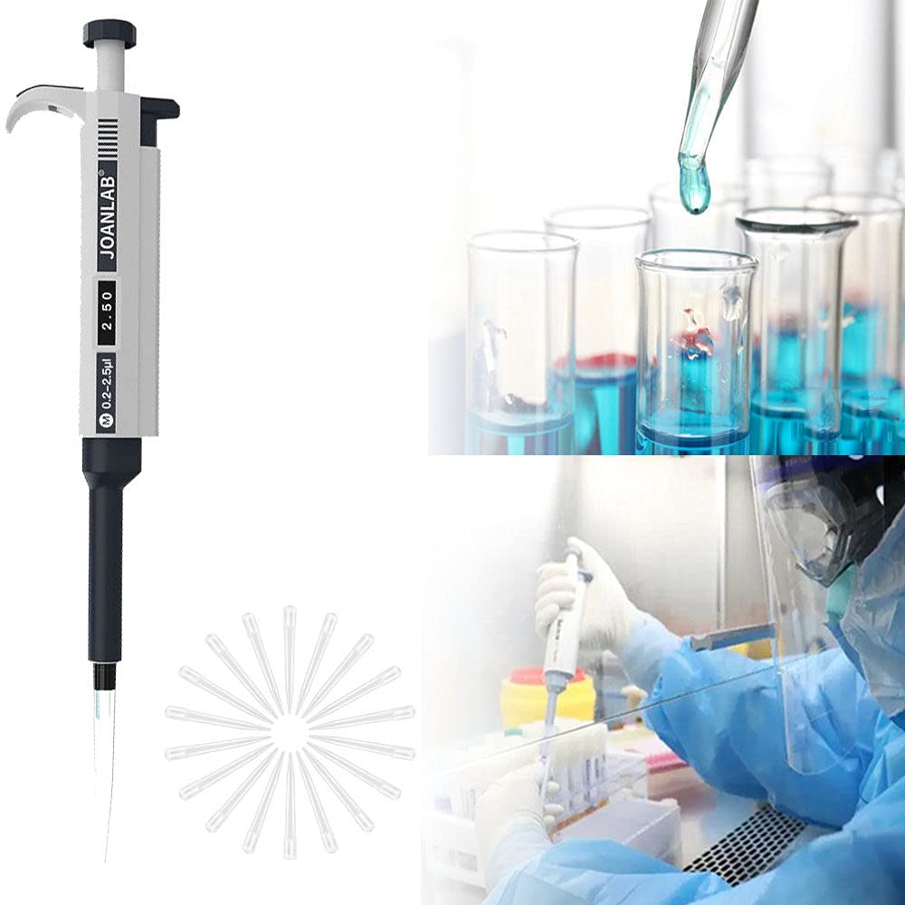 Pipetas Monocanal 0.1-2.5Ul De Un Solo Canal, Micropipeta De Volumen Variable de Alta PrecisióN para Laboratorio para Medicina, InvestigacióN CientíFica,0.1-2.5ul