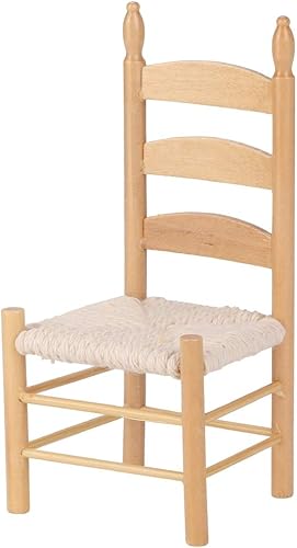 Silla vintage de madera en miniatura para accesorios de muñecas 1:12 (Burlywood)