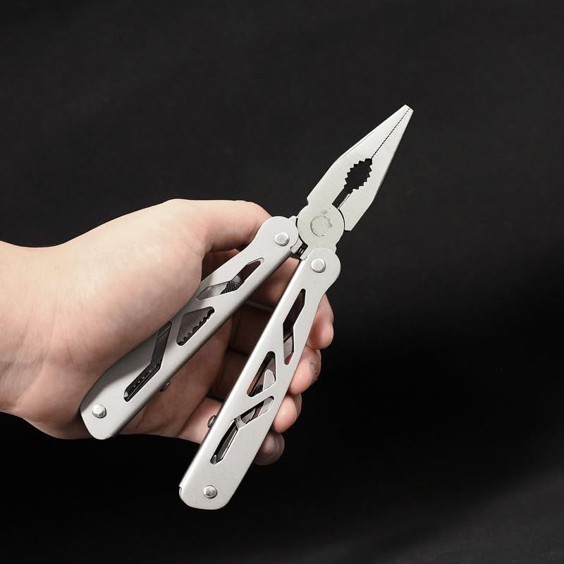11-in-1 Multi tool with Pocket Knife, Needle Nose Pliers,Gifts for Men, Camping Gear, Hiking, Simple Repair