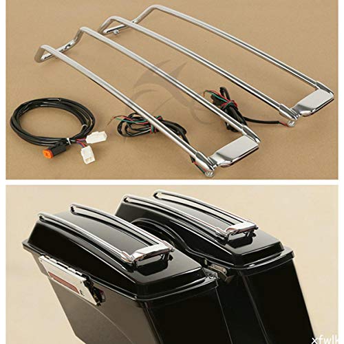 Guardia superior para tapa de alforja TCT-MT, color cromo, con luz roja, compatible con Harley Davidson Touring (1994-2013) miniatura 2