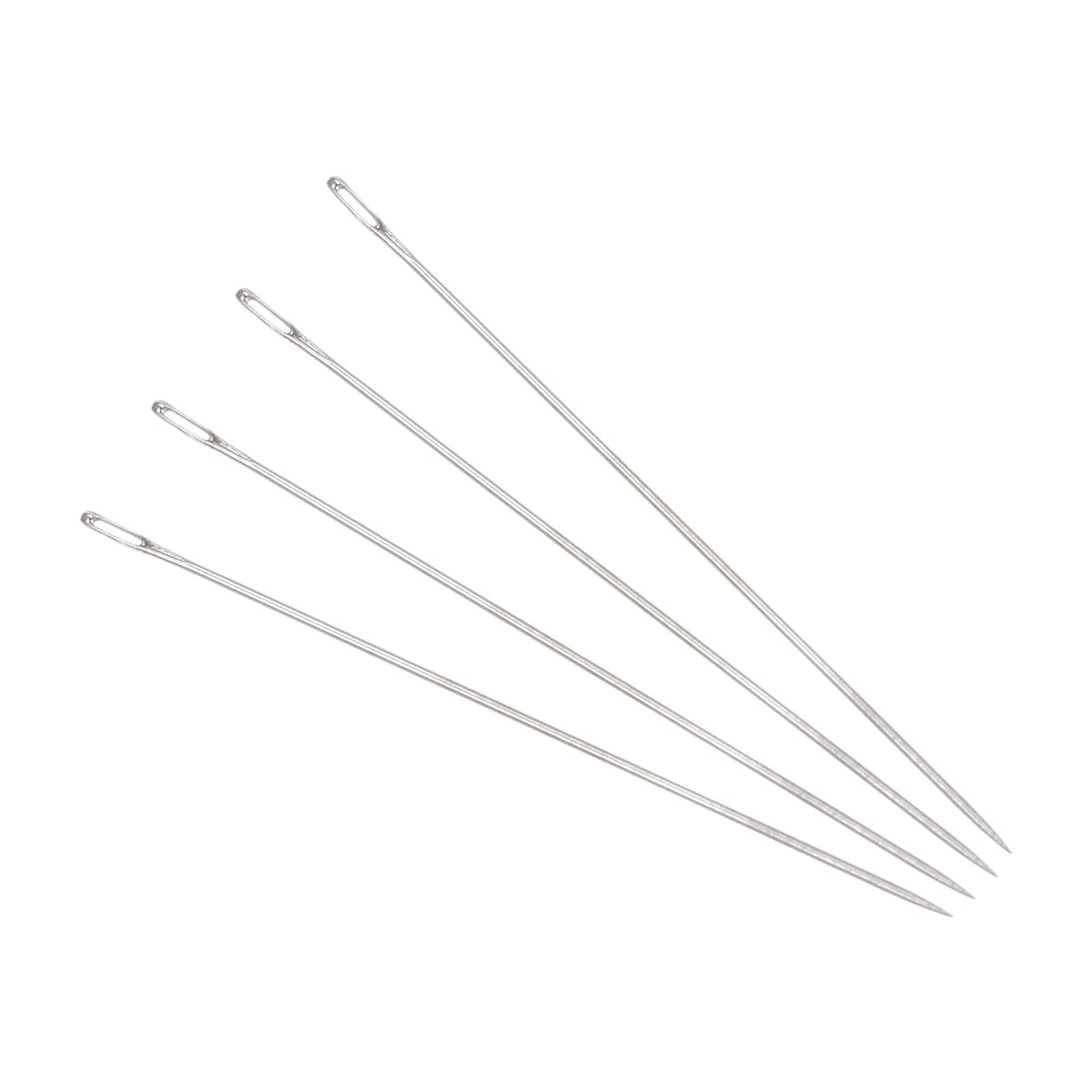 Unifizz 1.57 inch Stainless Steel Long Straight Sewing Needles Embroidery Beading Needles for DIY Craft Yarn 30Pcs
