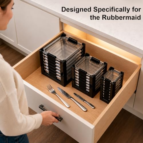 Image of Lid Organizer for Rubbermaid Brilliance, Fits 0.5, 1.3, 3.2 & 4.7 Cup