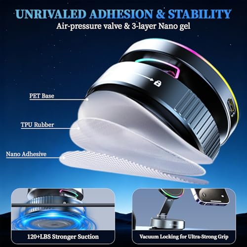 Car Phone Mount Charger, 15W Fast Charging Magnetic Suction Phone Holder - image 5