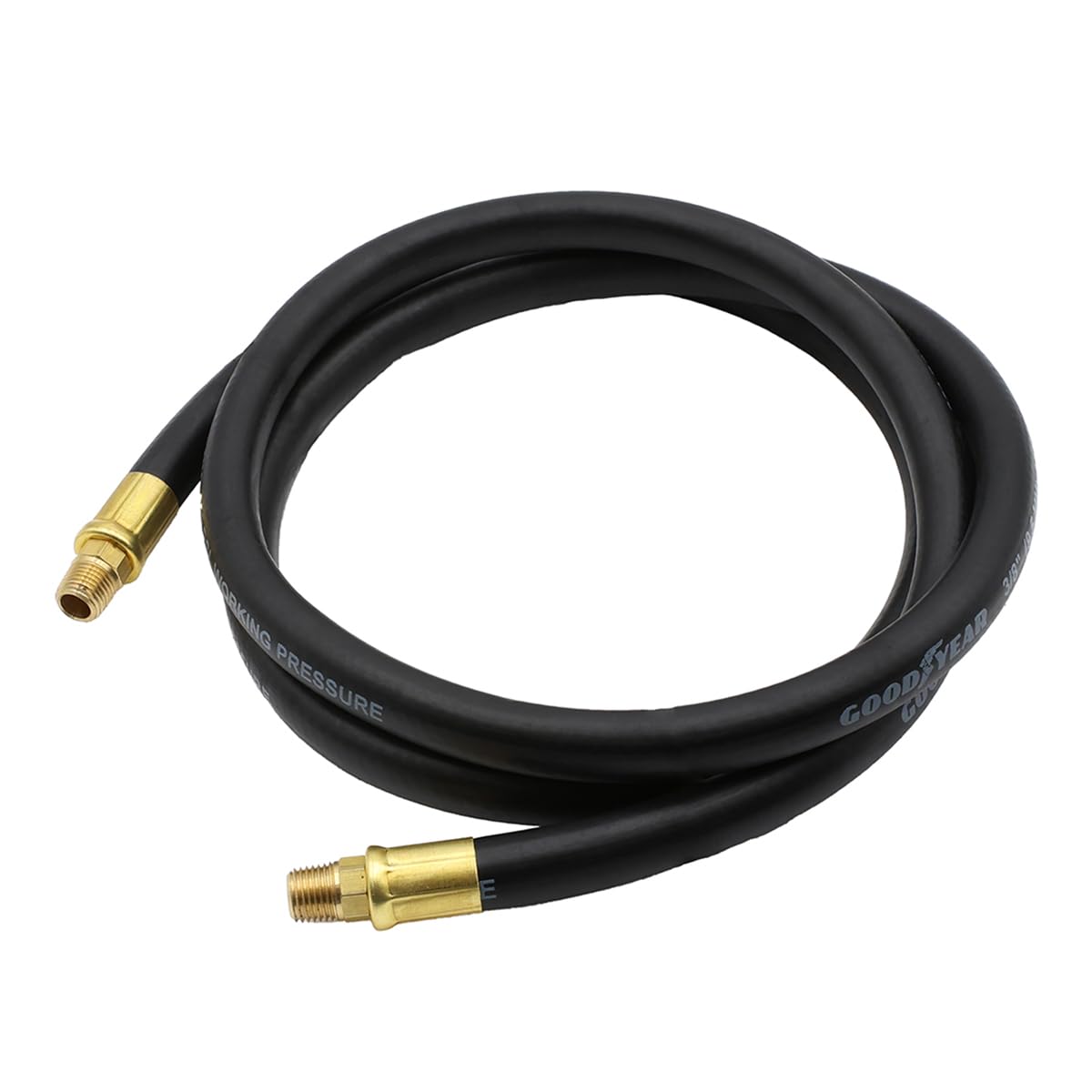 Goodyear 6' x 3/8" Rubber Whip Hose Black 250 PSI, 6 feet x 3/8 inch