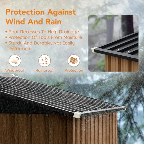 Image of Panovue 6X4FT Garden Storage Shed with Frame Floor & Lockable Door,Steel Tool Shed with 1 Clear Window, Anti-Corrosion Metal Shed for Backyard Patio Lawn (Wood Panels Not Included)