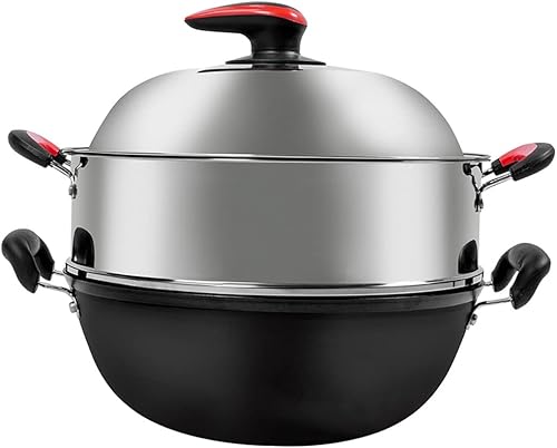 JIAMEI - Olla de hierro fundido antiadherente de doble oreja olla especial grande para estofado color D D tamaño 134in