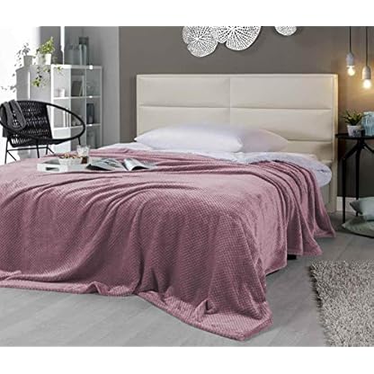 Delindo Lifestyle® Kuscheldecke Milano rosa, Mikrofaser Fleece-Decke, 220x240 cm XXL, Bettüberwurf, flauschig weiche… – Bild 3