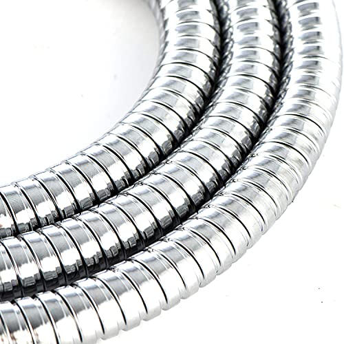 ebuyerfix Stainless Steel Shower Hose Anti-Kink & Anti-Explosion Shower Hose for Hand Held Shower Heads Lightweight and Flexible (1.5 m),Silver - Image 2