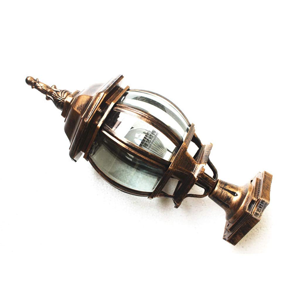 QUSYZD Post Lights Outdoor,Country Bollard Pillar Light Single Metal Antique Classical Outdoor Landscape Streetlight Post Lantern Decorative Garden Courtyard Villa,Bronze-H