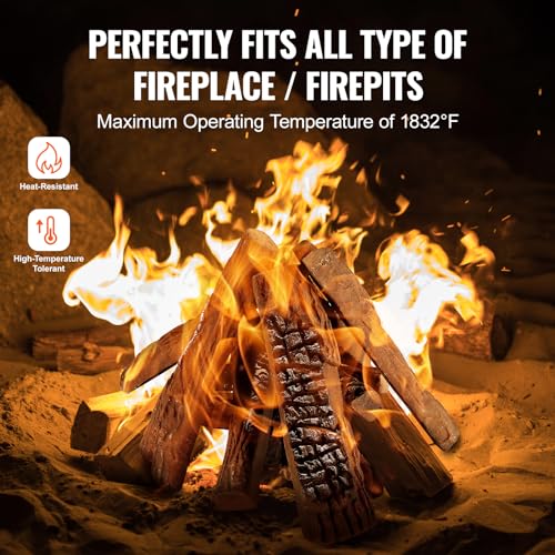 Vevor 10 PCS GAS FIREPLACE LOGS Large Ceramic Logs For Fireplace Decorative, Heat-Resistant Wood Log Gas Realistic Logs thumb #3