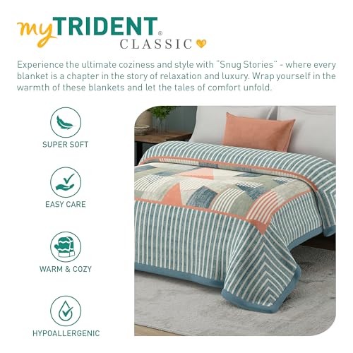 Image of MYTRIDENT Blanket for Winter Double Size, Classic Snug Stories Collection, 5 Kg Blanket Double - Cooper