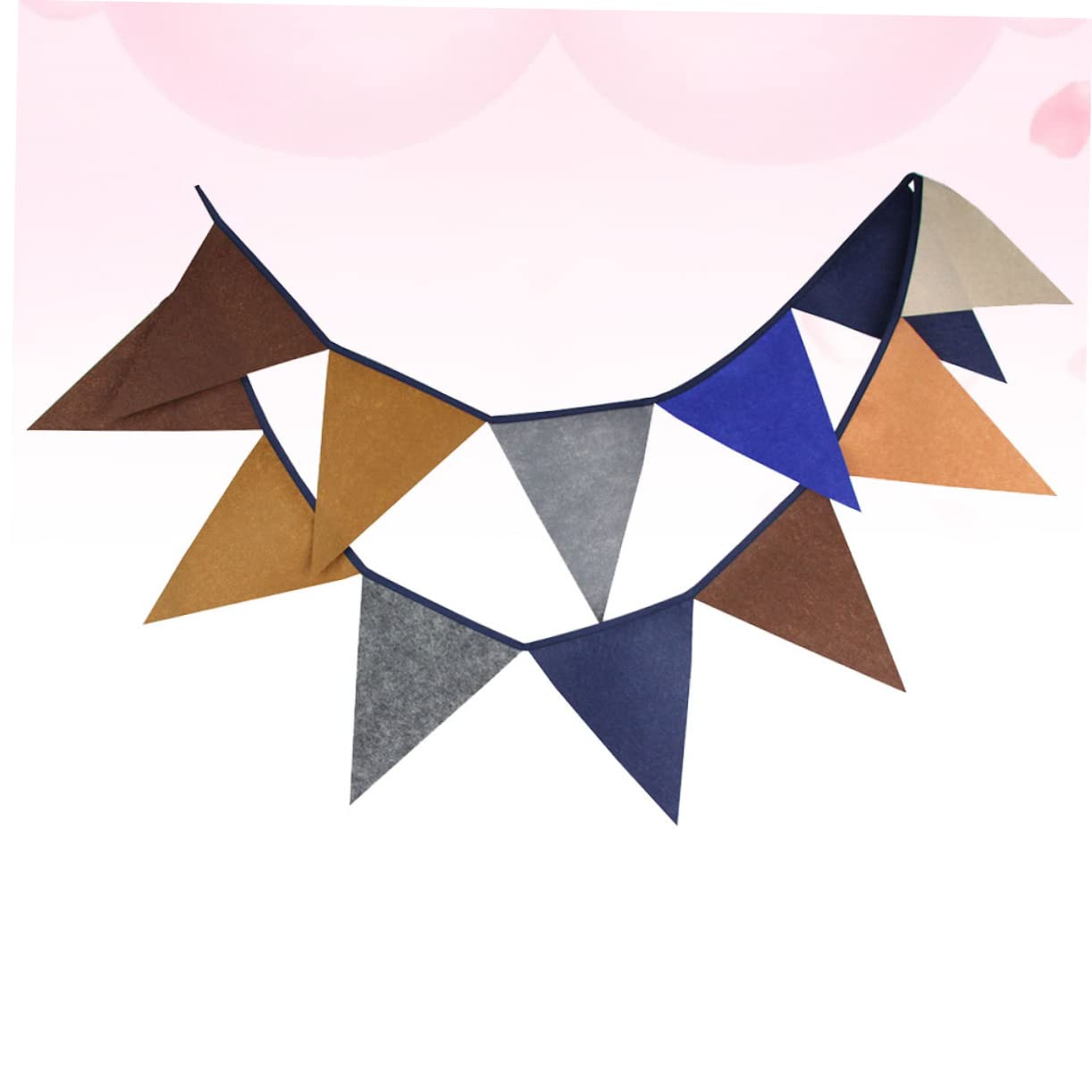 KOMBIUDA Colorful Non-woven Triangle Banners Wedding Shower Banner Lightweight Hanging Strip for Celebrati