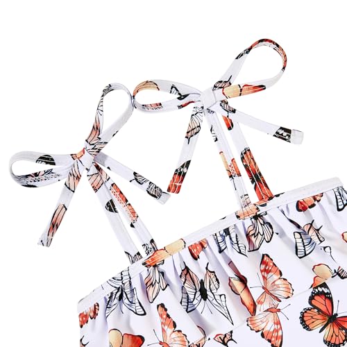 Image of Zando Toddler Swimsuit Girl Size 6M-8Y - Cute Ruffle Sling Adjustable Baby Girl Bathing Suit Kids Swimwear for Beach Wear