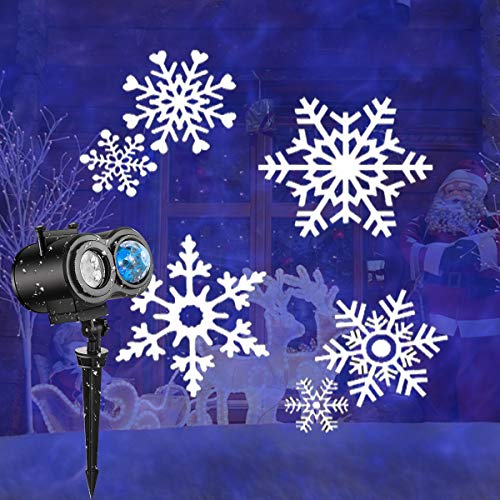 Ocean Wave Christmas Projector Lights 2-In-1 Moving Patterns With Ocean Wave Led Landscape Lights Waterproof Outdoor Indoor Xmas Theme Party Yard Garden Decorations, 14 Slides 10 Colors (Black) #TOP3