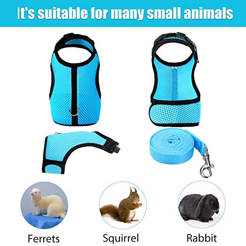New 2 Pieces Bunny Rabbit Harness with Leash Cute Adjustable Buckle Breathable Mesh Vest for Kitten Puppy Small Pets… - Image 4
