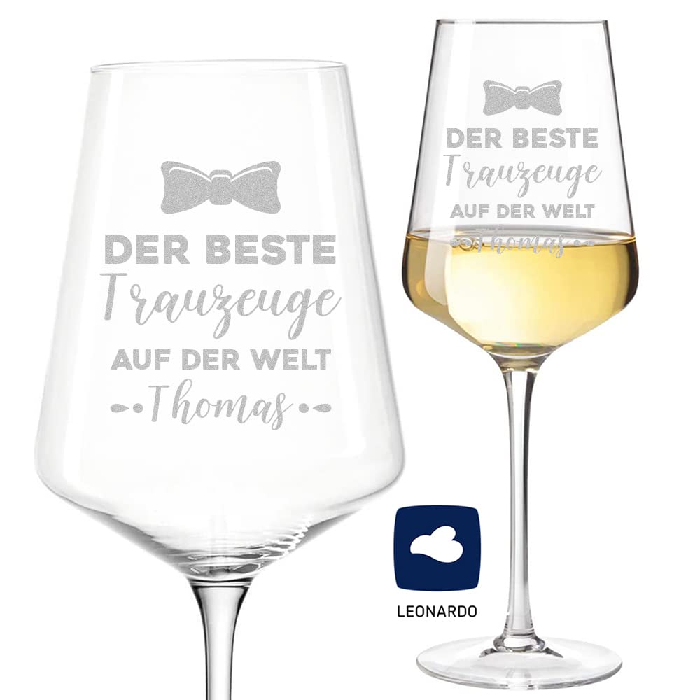 Polar-effekt Leonardo Verre à Vin Puccini Avec Gravure Du Nom U2013 Verre Vin 560 Ml Id E