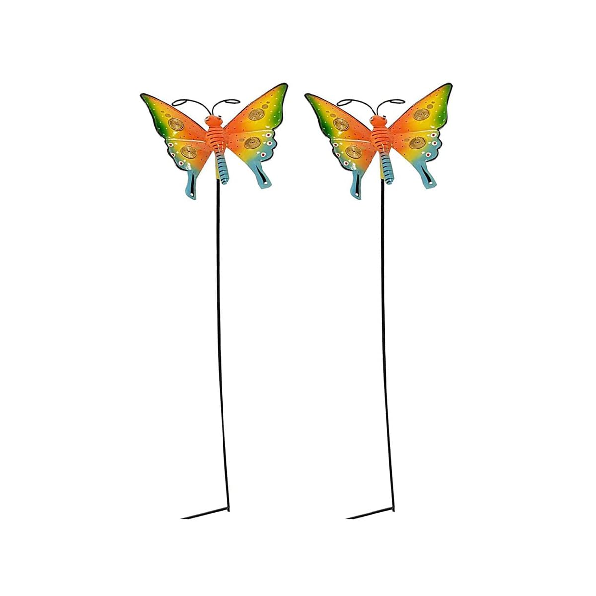 Wonderland Set of 2 Metal Butterfly Stick in Yellow (Hand Made & Hand Painted) (B07Q846ZYH) Amazon Price History, Amazon Price Tracker