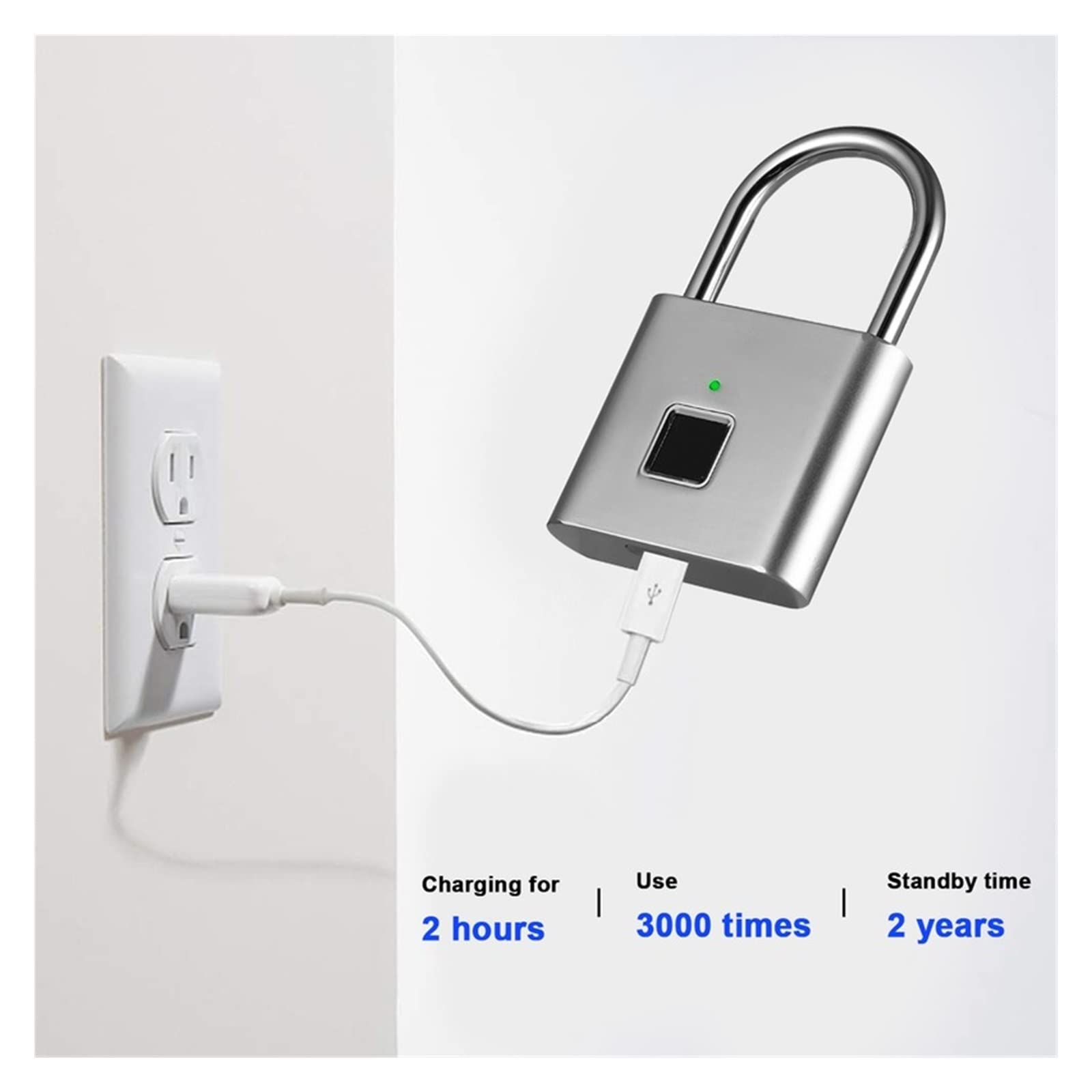 Serrure Connectée, Tuya Smart empreinte digitale cadenas sécurité à domicile Anti-vol étanche télécommande batterie alimentation USB sans clé serrure de porte ,Smart Lock facile à Installer(Tuya 20 Fi
