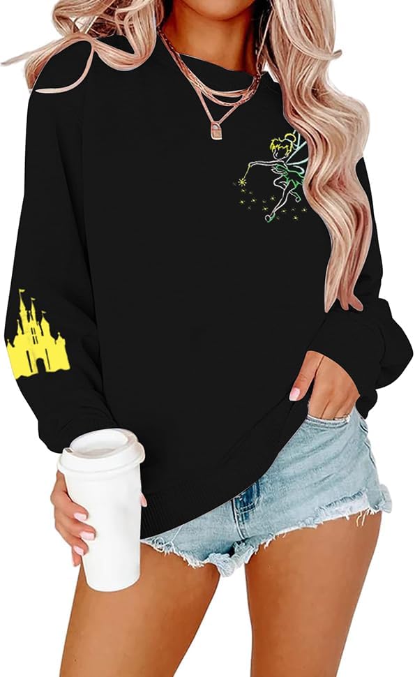 Magic Kingdom Sweatshirt Women Princess Embroidered Sweater Fairy Shirt Family Vacation Castle Long Sleeve Tops - Image 2