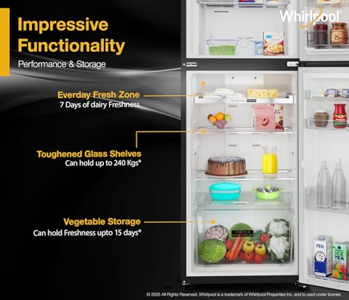 Image of Whirlpool 235 L 3 Star Frost-free inverter Double Door Refrigerator (IF INV 278 LUNAR BLACK(3S) CONV-Y, 2026 Model)