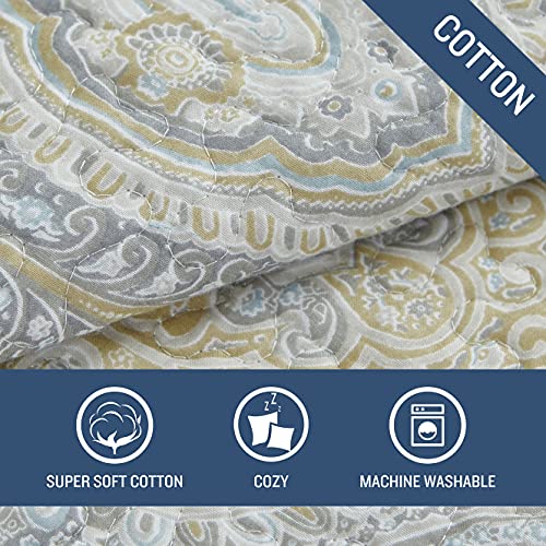 Tommy Bahama - King Quilt Set, Reversible Cotton Bedding with Matching Shams, All Season Home Decor (Turtle Cove Grey, King) - Image 7
