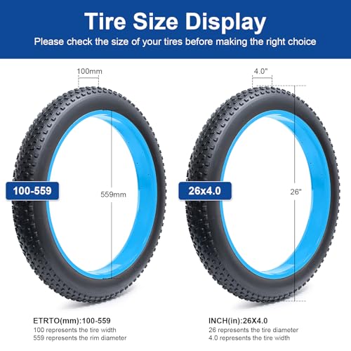 26×4.0 (100-559) Electric Bike Tire 26 inch Fat E-Bicycle