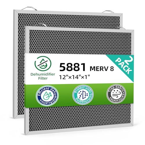 Sikidink 5881 Washable Filter MERV 8 Compatible with AprilAire Whole-House Dehumidifiers Models E100 E080 and Dehumidifying Ventilator 8192A Replacement Filter, 2 Pack