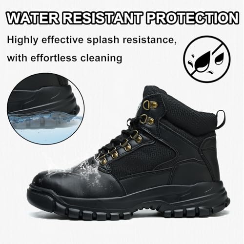Waterproof Steel Toe Boots for Men-6 Inch Lightweight Steel Toe Shoes Puncture Proof Safety Work Boots Construction Shoes2