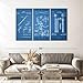 ElephantStock Dental Clinic Tools Blueprint Wall Art, 3-Piece Ready-to-Hang Patents Wall Art and Industrial Decor, Industrial Wall Decor and Professions Patent Prints Wall Art for Men - 57