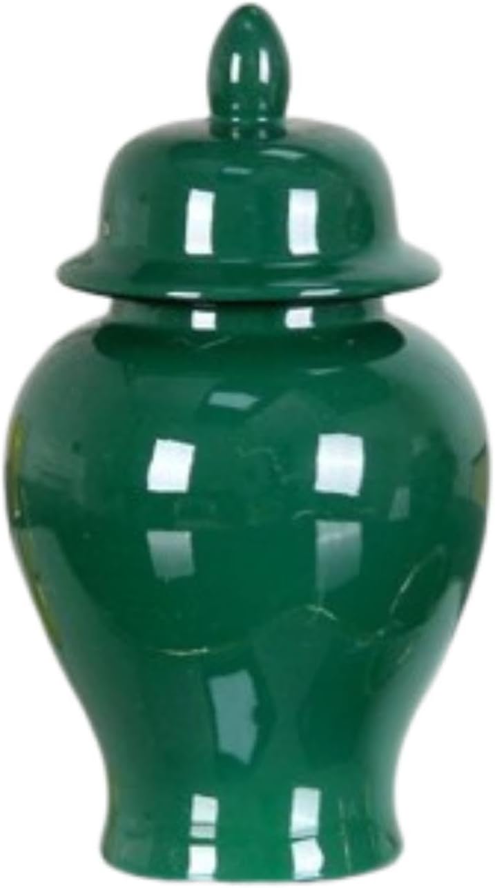 Qianly Porcelain Ginger Jar Ceramic Vase Storage Tank Display Decorative Ceramic Flower Vase Temple Jar for Flower Arrangement Party