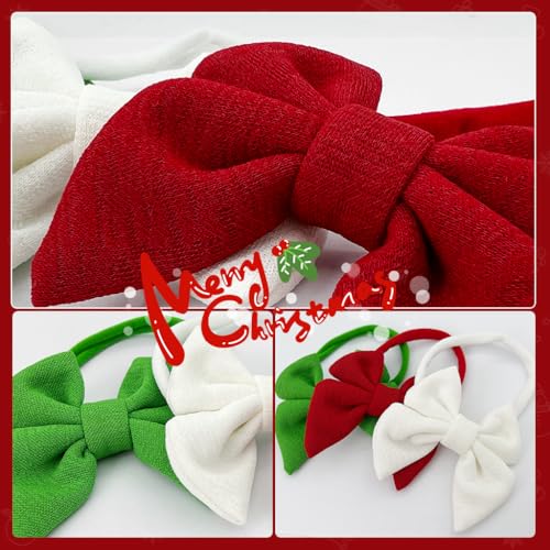 Image of PALAY 3Pcs Christmas Baby Hairband Set - 3 Color Bow Headbands for Kids Girl - Stretchy & Comfortable for Baby Girls