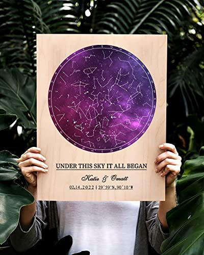 Bohva-Gifts-for-Girlfriend-Anniversary-Wedding-Gift-for-Her-Valentines-Couples-Engagement-Birthday-Gift-for-Wife-Personalized-Gift-for-Women-Custom-Star-Map-the-Night-Sky-Print-On-Wood