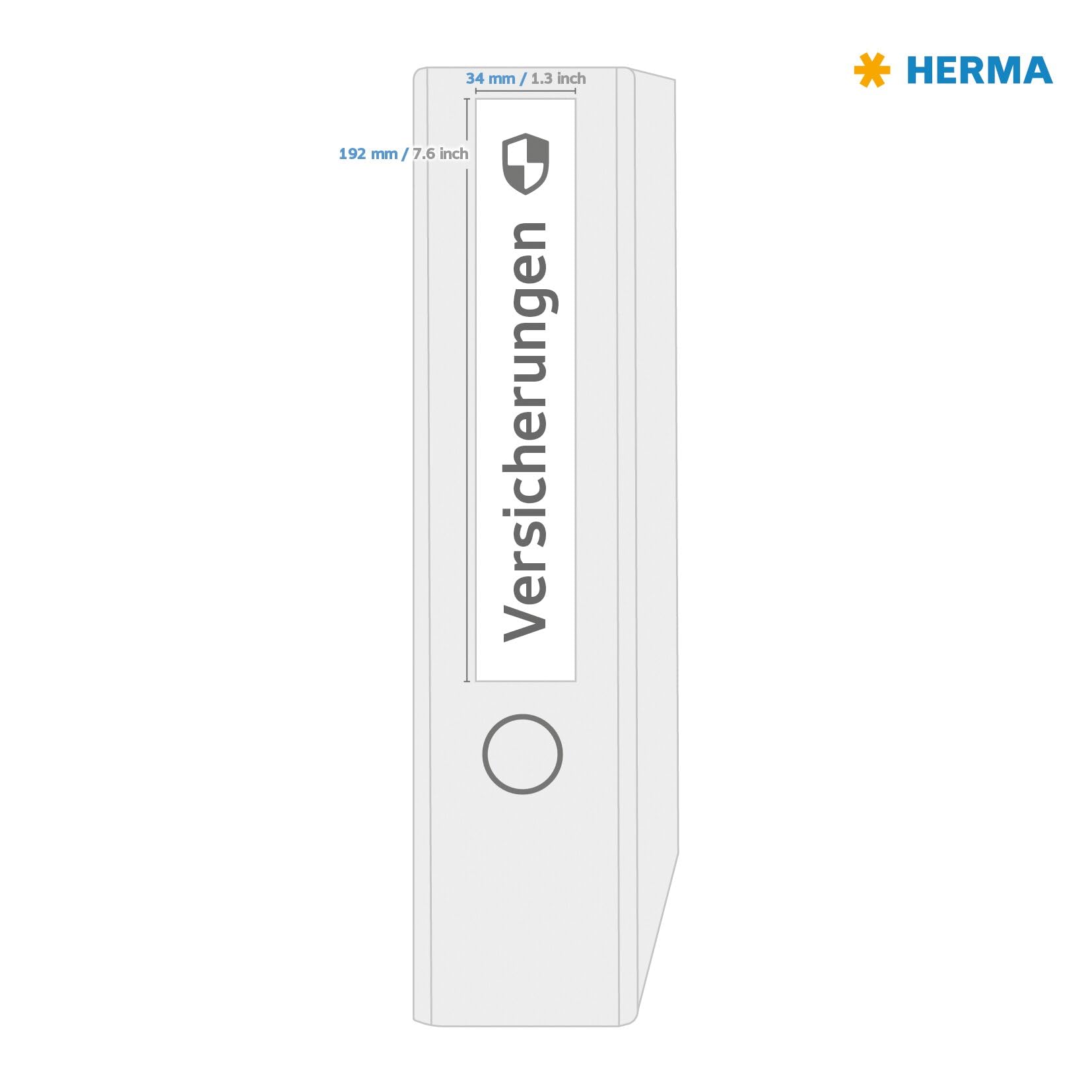 HERMA 10150 Ordnerrücken Etiketten ablösbar kurz schmal, 800 Blatt, 192 x 34 mm, 8 pro A4 Bogen, 6400 Stück, selbstklebend, bedruckbar, blickdicht, Papier Ordneretiketten Rückenschilder Aufkleber weiß