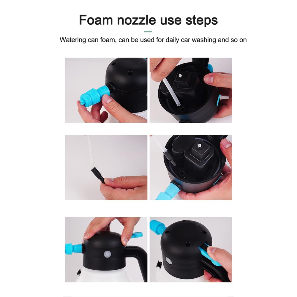 Mulcort Handheld Pump Watering Sprayer 1.8L Electric Car Cleaning Bottle Practical Car Washing Foam Bottle Multifunctional Gardening Watering Agricultural Irrigation Device Flowers Spraying Machine - Image 2