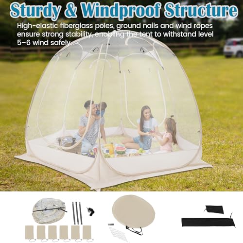 Carpa Pop Up Transparente para 6 Personas Camping miniatura 4