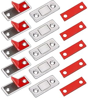 Cupboard Door Magnet Ultra Thin Jiayi 2 Pack Adhesive Magnetic Door Catch Small Drawer Magnet Catch Metal Wardrobe Door Magnetic Latch Cabinet Magnet for Kitchen Closet Sliding Door Magnet Closure