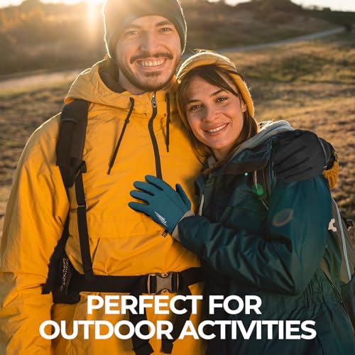 Image of rivmount Winter Gloves Women Men, Cold Weather Touch Screen Liner Glove, Windproof 3-Layers, for Running, Cycling, Biking, Hiking, Driving